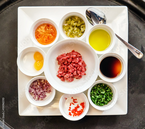 ingredients for beef tartare