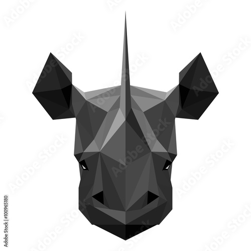 Vector low poly rhinoceros