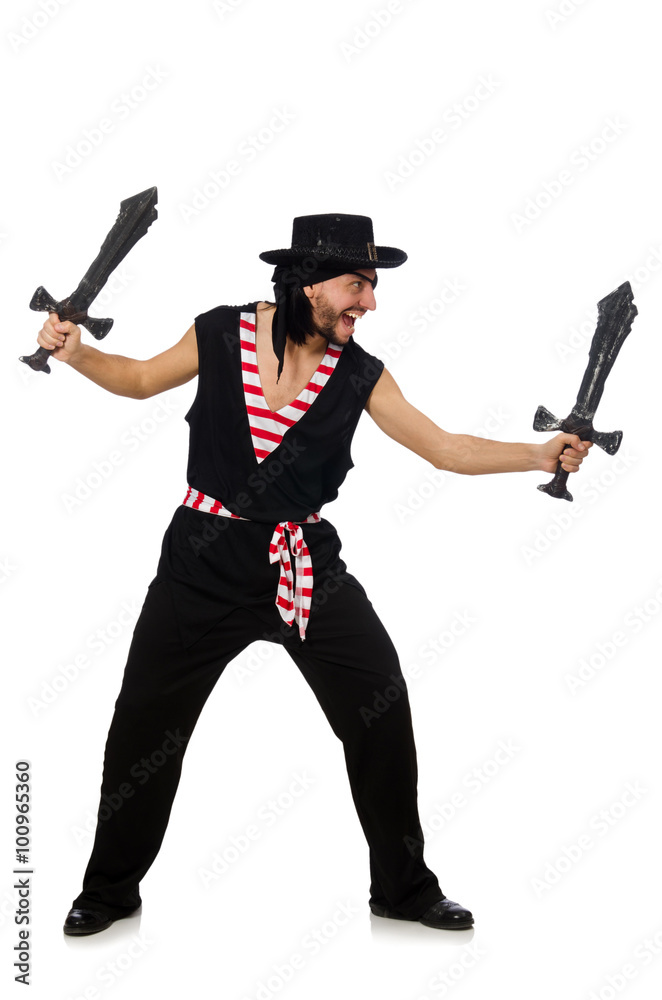 Man pirate isolated on the white background Man pirate isolated on the white background