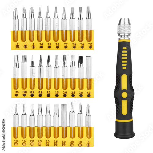 Screwdriver set isolated on white