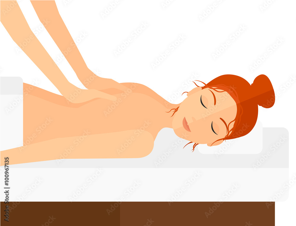 Woman recieving massage. Woman recieving massage.