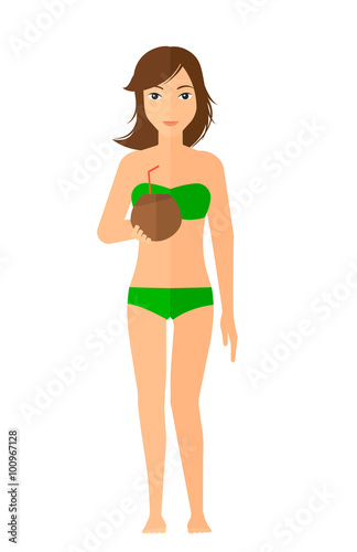 Woman drinking cocktail.