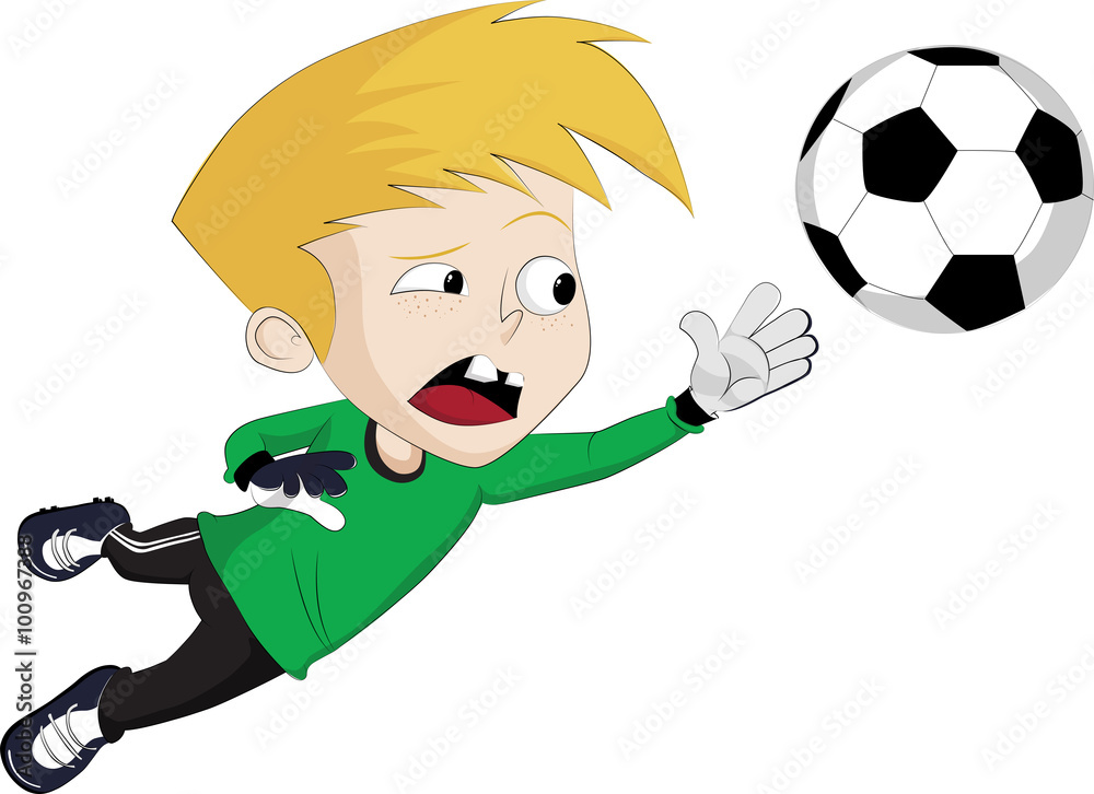Goalkeeper jump to catch a Ball.Vector clip art illustration Goalkeeper jump to catch a Ball.Vector clip art illustration