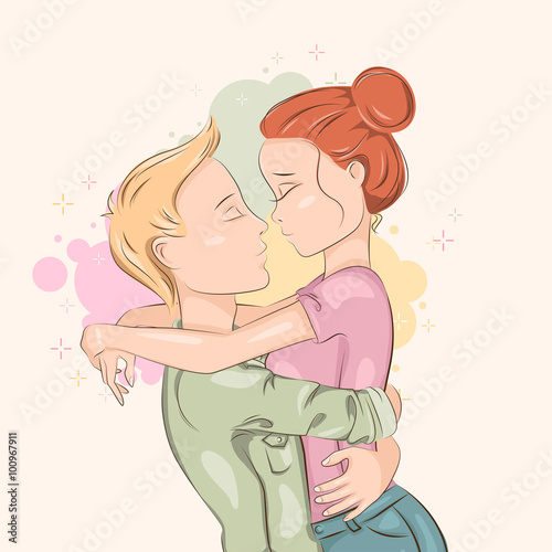 Young Couple in love. Vector