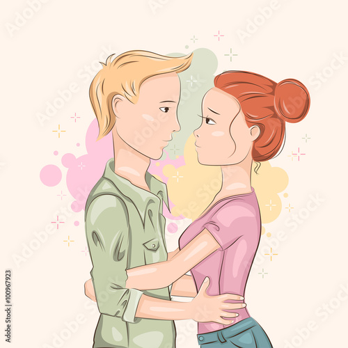 Young Couple in love. Vector