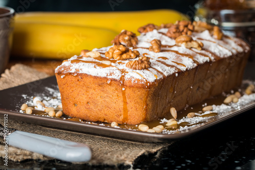 Wallpaper Mural Banana bread with caramel and walnuts Torontodigital.ca