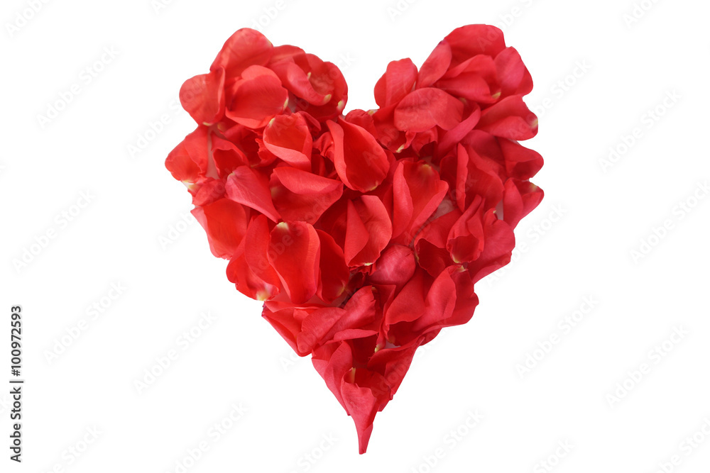 Obraz premium rose petals in heart shape