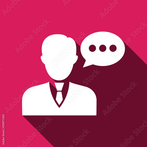 Speaking man icon. Man with...