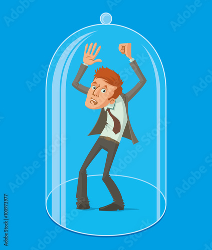 man under a glass dome