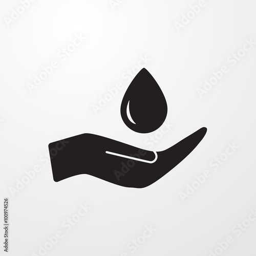 Drop with hand icon for web...