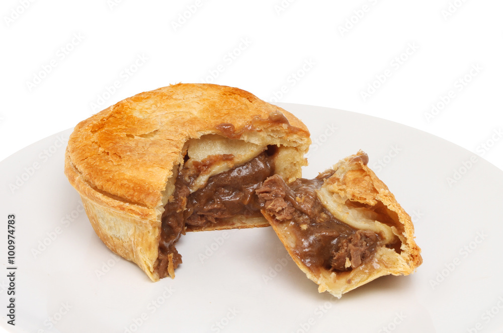 Steak pie on a plate Steak pie on a plate