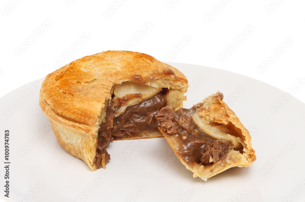 Steak pie on a plate