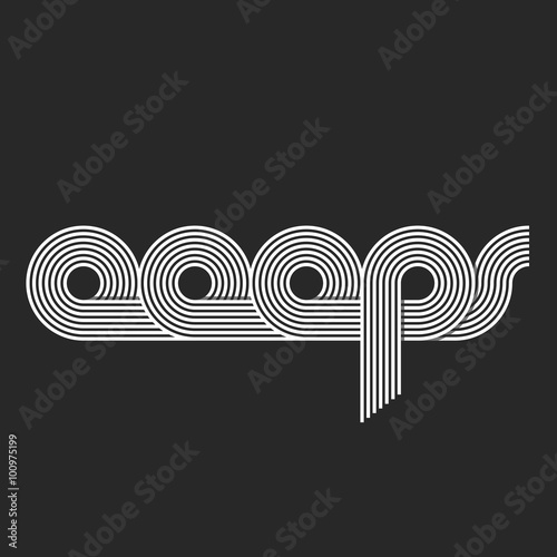 Word Ooops logo lettering, offset line overlapping style, error message site