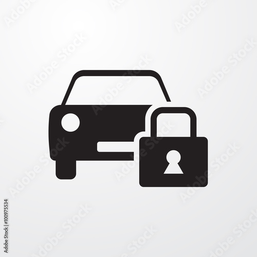 Locked car sign icon.