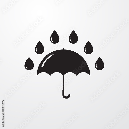 Umbrella rain sign icon.