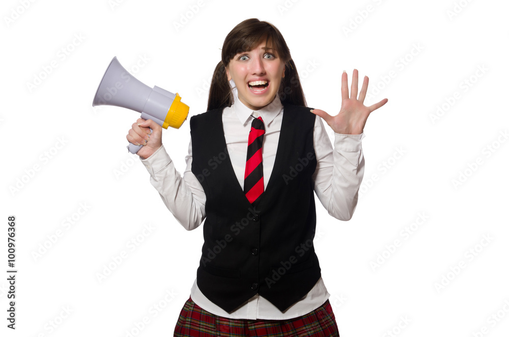 Funny nerd student isolated on white Funny nerd student isolated on white