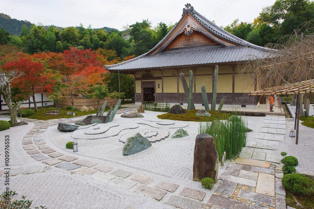 Naklejka premium stone garden at Enkoji Temple in Kyoto