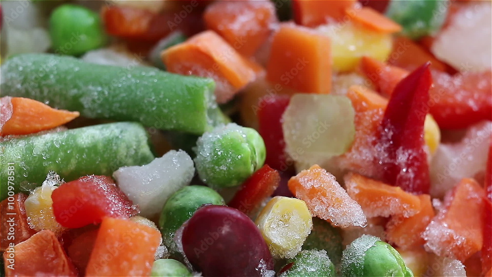 Frozen vegetables. Mexican mix. Macro. 1 Frozen vegetables. Mexican mix. Macro. 1
