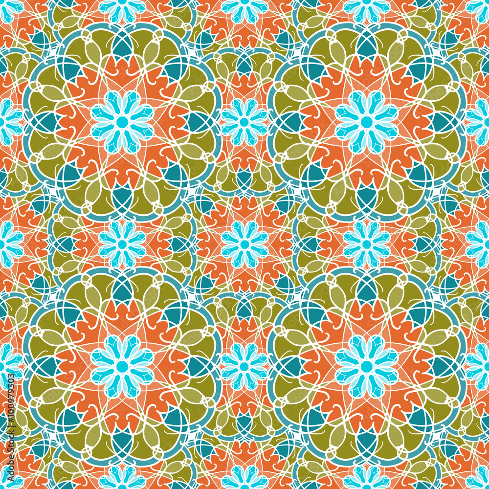 Abstract vintage pattern. Good for tiles, printing on paper and fabric.

