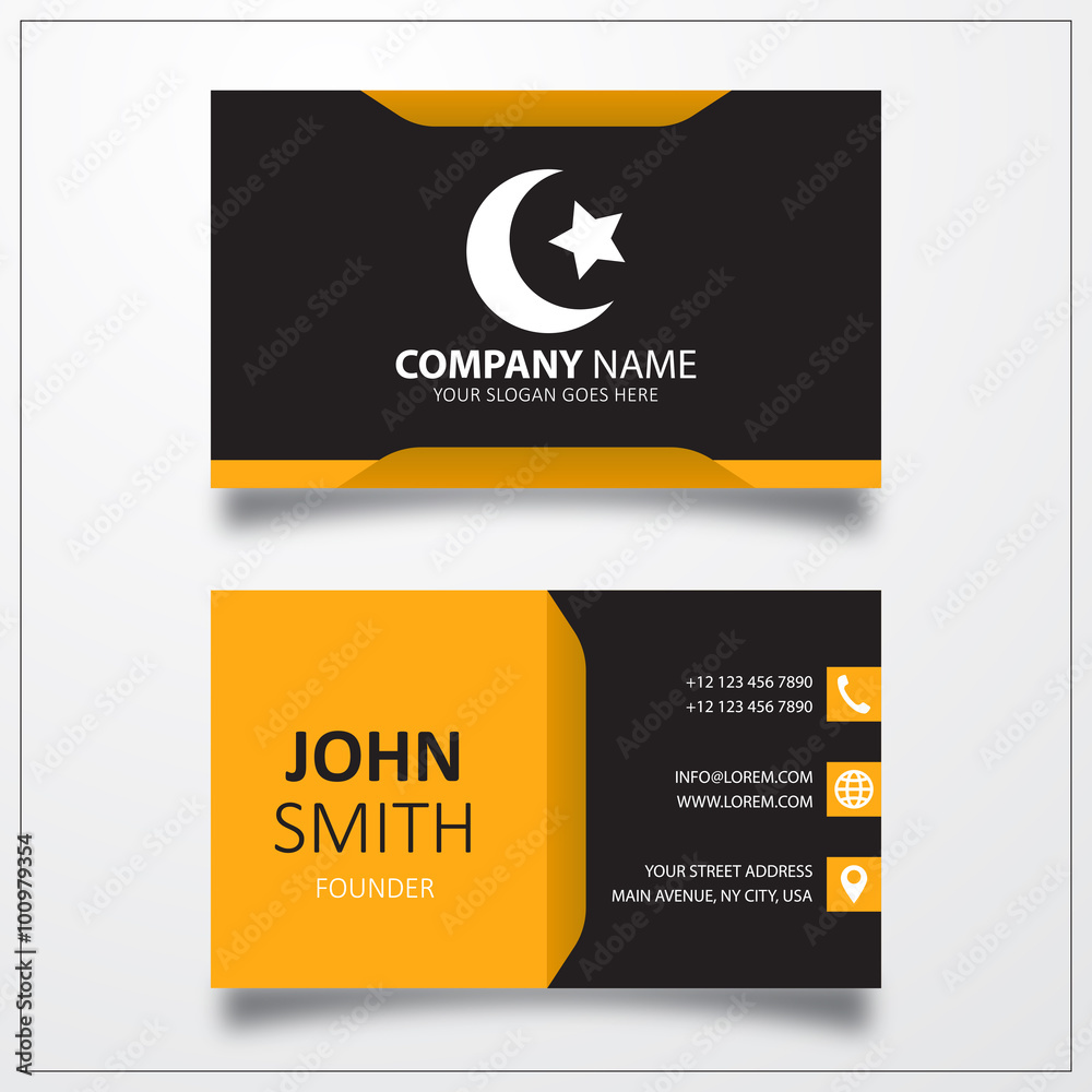 Islam icon. Business card vector template.