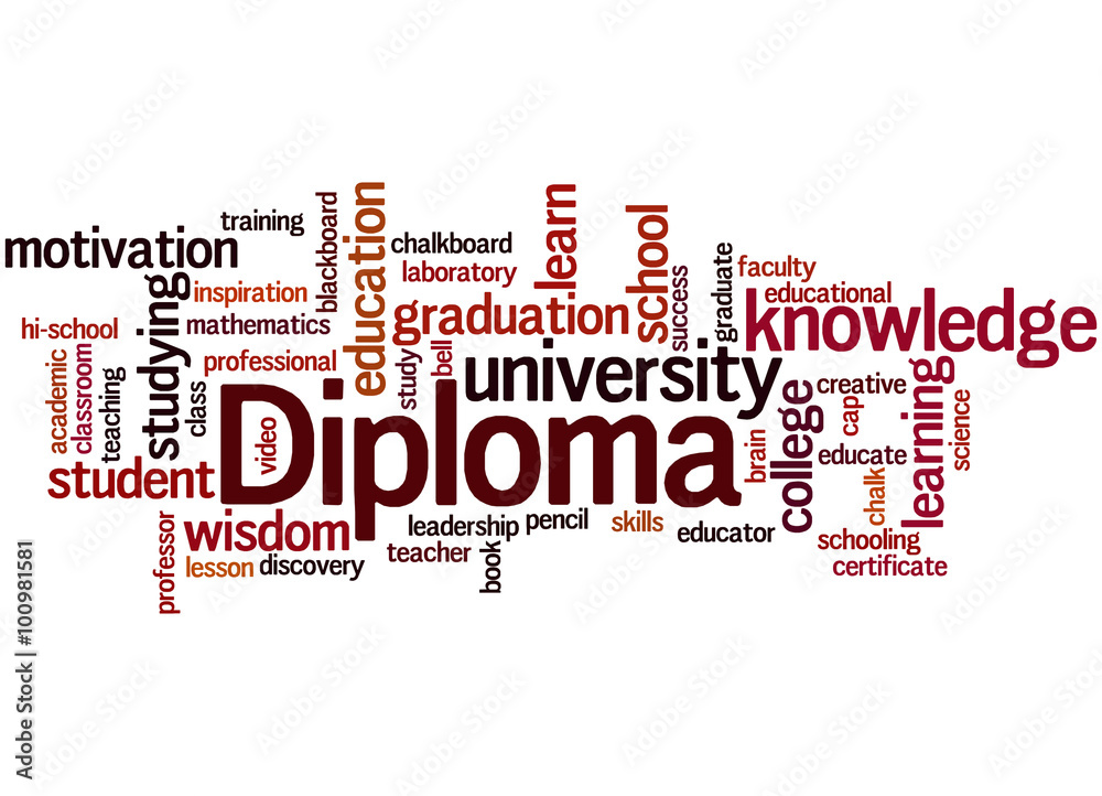Diploma, word cloud concept 2