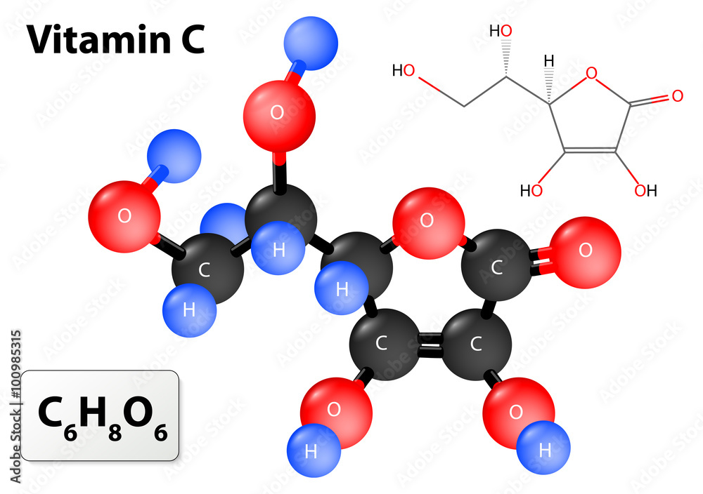 vitamin c molecule Stock Vector Adobe Stock