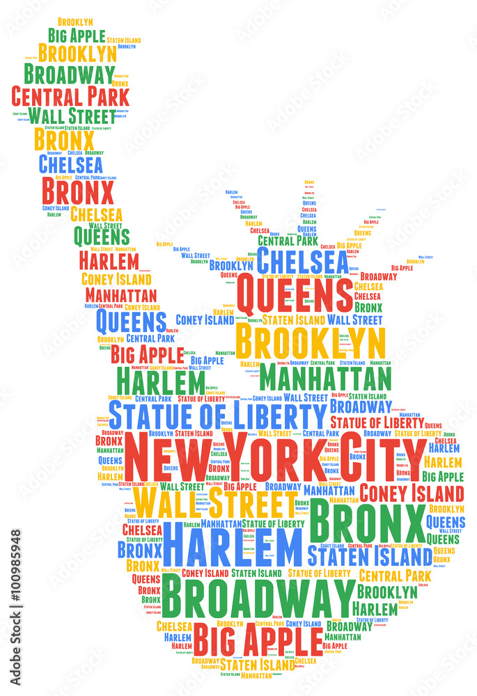 Naklejka premium New York City word cloud concept