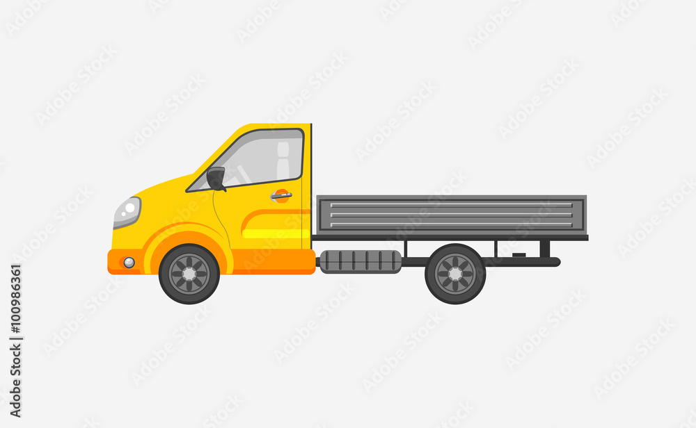 Light truck with trailer side view