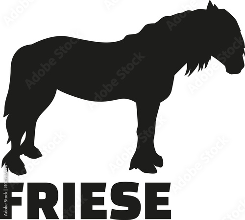 Friesian horse with german name