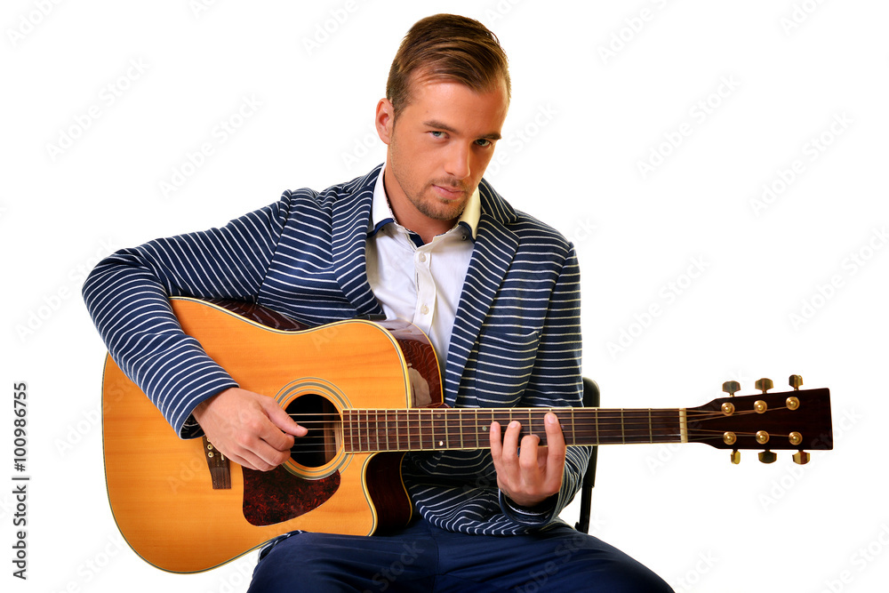 Obraz premium guitariste isolé