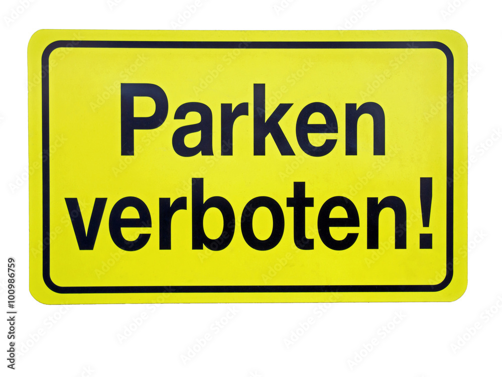 traffic sign, meaning no-parking zone in German language, isolated traffic sign, meaning no-parking zone in German language, isolated