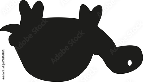 Turtle lying on his shell