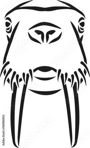 Walrus head caligraphy style