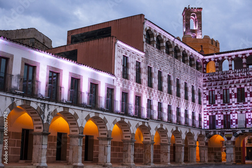 High Square of Badajoz at twilight, Spain photo