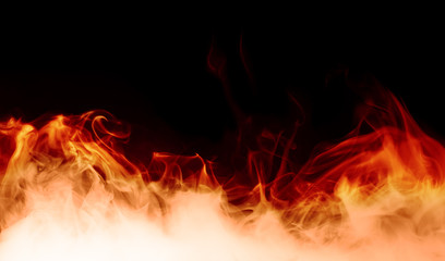 fire burst on the black background