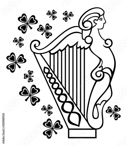 Outline image of Irish harp