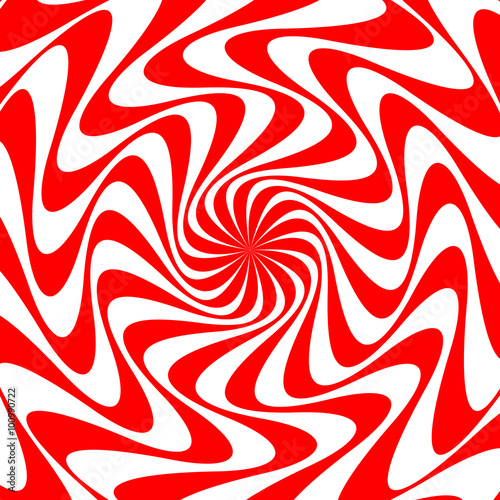 Red white swirl abstract vortex background. Psychedelic wallpaper. Vector illustration