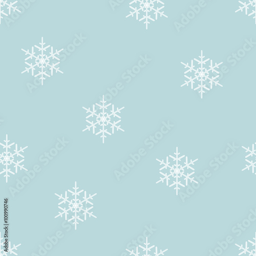 Seamless pattern with snowflake. Winter season background. Vector illustration