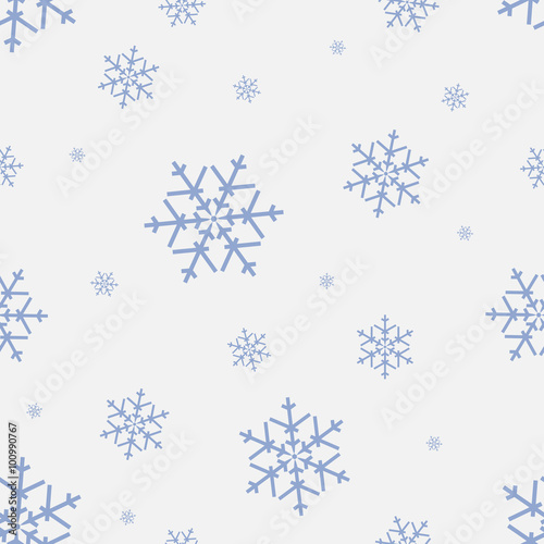 Seamless pattern with snowflake. Winter season background. Vector illustration