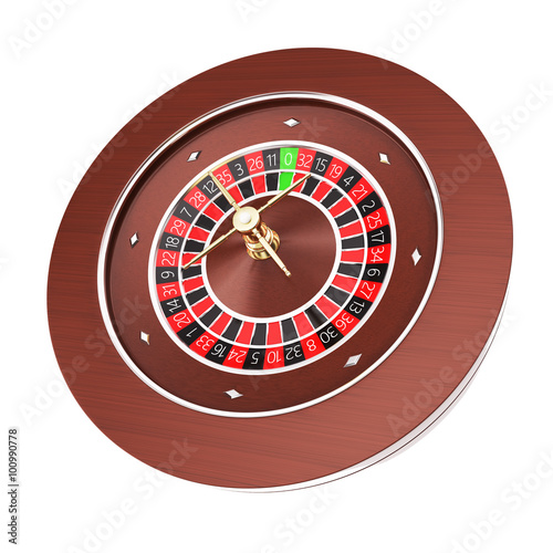 Casino roulette isolated on a white background.