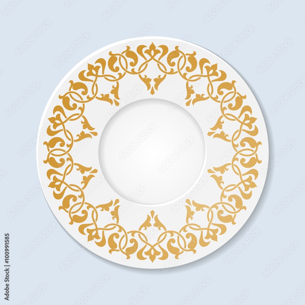 Decorative plate with floral ornament. Decorative plate with floral ornament.