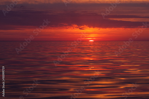 Colorful sea/ocean sunset landscape