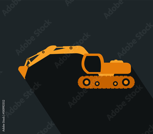 icon excavator flat design