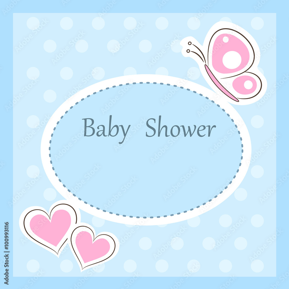 Baby shower invitation, vector illustration.