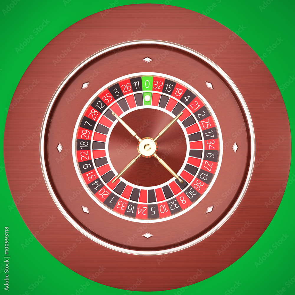 Casino Roulette with a green background. Casino Roulette with a green background.