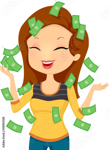 Girl Happy Money