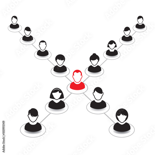 Human portrait and Icon. Vector Illustration. Office Team and Leader