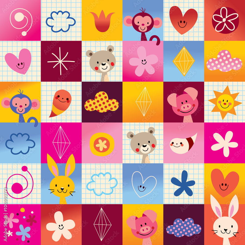 cute baby animals kids pattern cute baby animals kids pattern