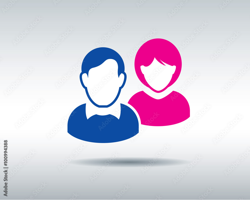 Fototapeta premium Human portrait and Icon. Vector Illustration.