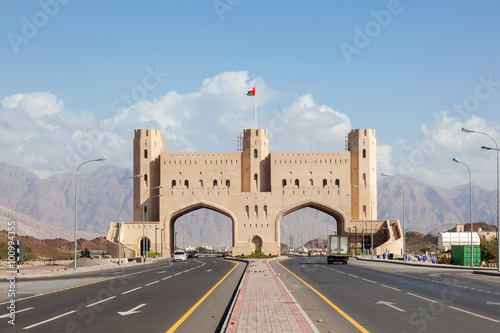 Gate to the town of Samail, Oman photo